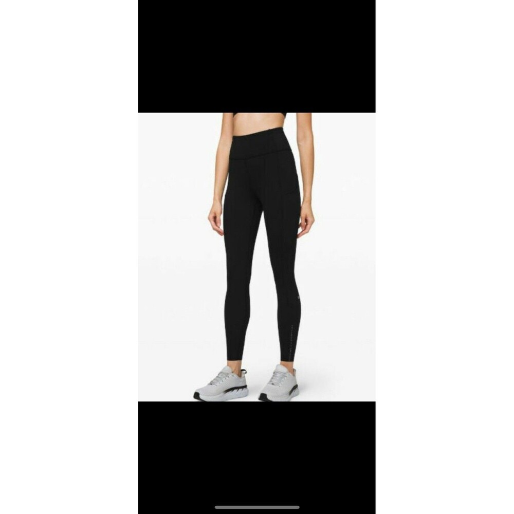 Lululemon Lead The Pack Reflective Tight 28" Black Running Leggings Size 4